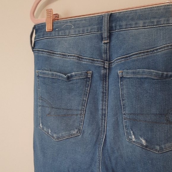American Eagle Outfitters Blue Distressed Skinny Jeans - Picture 9 of 12